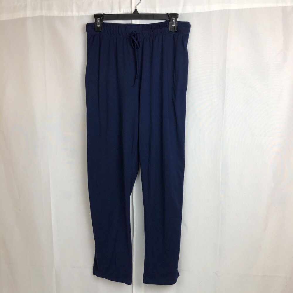Natori N Lounge Pants Womens 2X Dark Blue Drawstring Relaxed Fit Pockets